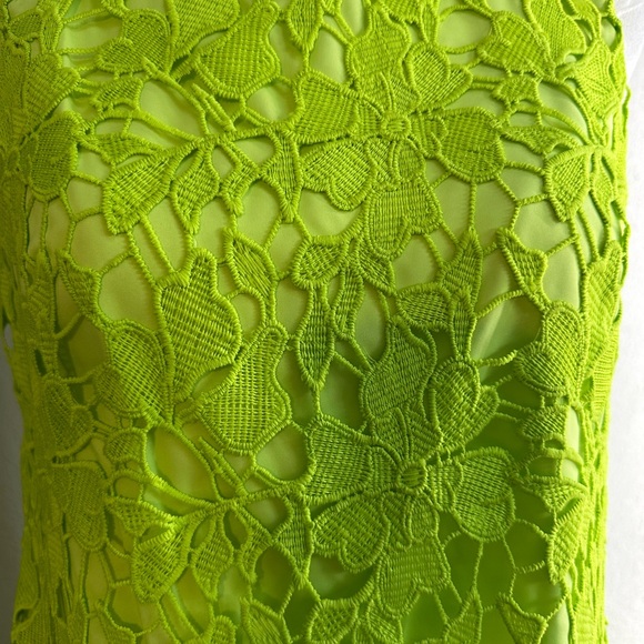 NWT Jessica Howard Lime Green Lace Sleeveless Dress - SIZE 10P - Picture 3 of 8